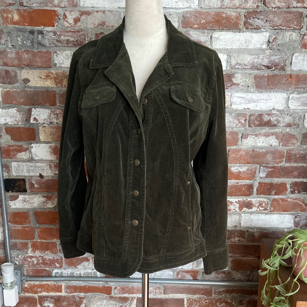 Dressbarn Dark Green Corduroy Jacket